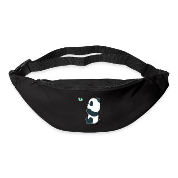 Sweet baby panda with a butterfly - Bum bag - black - Front