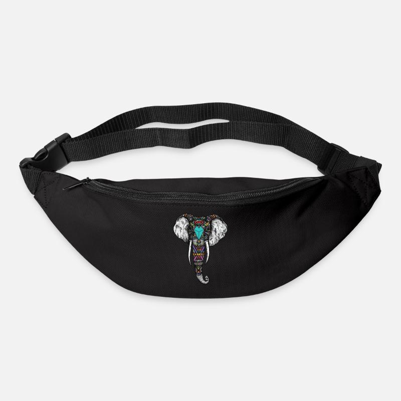 Éléphant indien - Sac banane - noir
