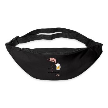 Flamingo Bier Alkohol saufen cooler Spruch - Gürteltasche - Schwarz - Vorne