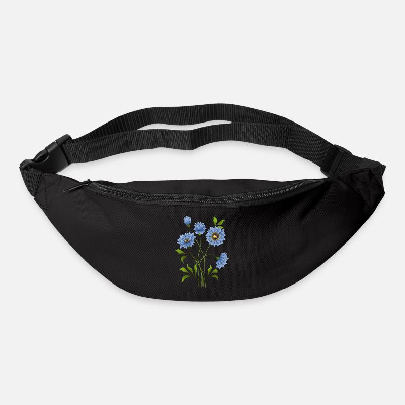 Blaue blumen - Gürteltasche - Schwarz