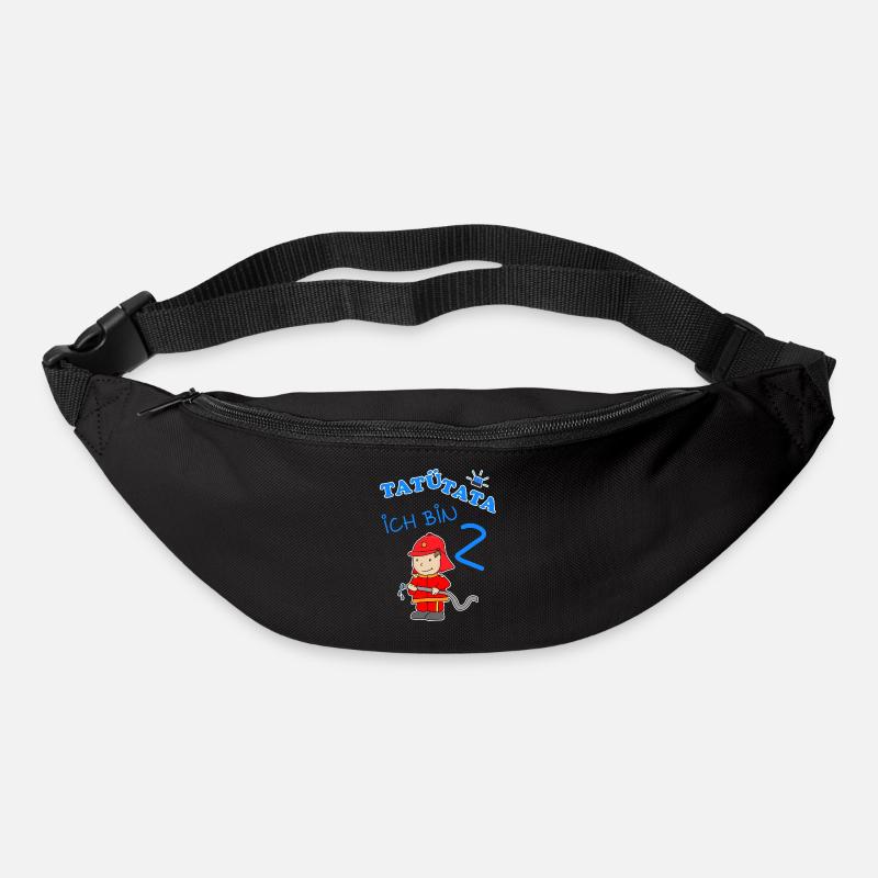 2 Kindergeburtstag mit Feuerwehrmann Geschenk - Gürteltasche - Schwarz