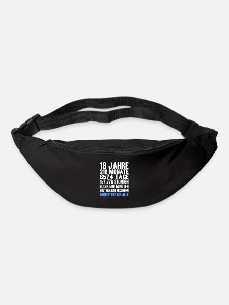 18th 18. Geburtstag Volljährig Geschenk lustig 18 - Gürteltasche - Schwarz