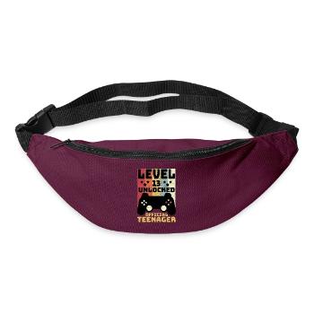 Level 13 Unlocked Official Teenager - Gürteltasche - Burgunderrot - Vorne