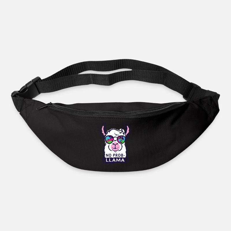 no probllama - cooler Kein Probllama Lama Spruch - Gürteltasche - Schwarz