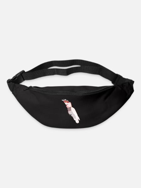 Parrot - pink cockatoo - Bum bag - black