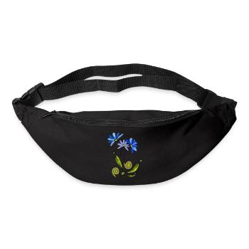 Blumen - Gürteltasche - Schwarz - Vorne