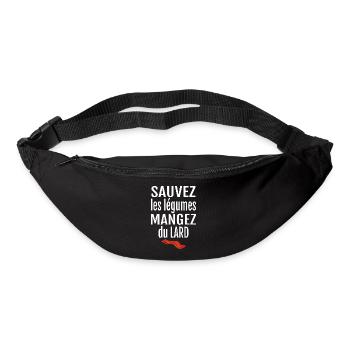 mangez du lard - Sac banane - noir - Devant