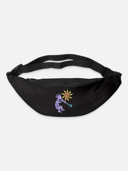 Native American Kokopelli Musican With Flute 1 - Sac banane - noir