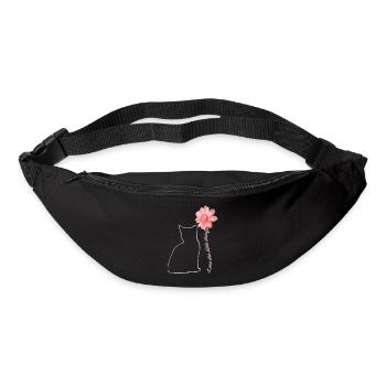 Miezekatze Mit Blume Katze Geschenk - Gürteltasche - Schwarz - Vorne