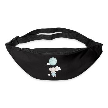éléphant mignon sur une balançoire - Sac banane - noir - Devant