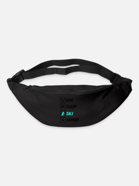 eat sleep ski repeat - Bum bag - black