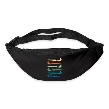 Bâtons de hockey colorés - Sac banane - noir - Devant