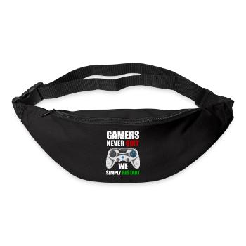 Gamer geben nie auf, sie restarten einfach Nerd - Gürteltasche - Schwarz - Vorne