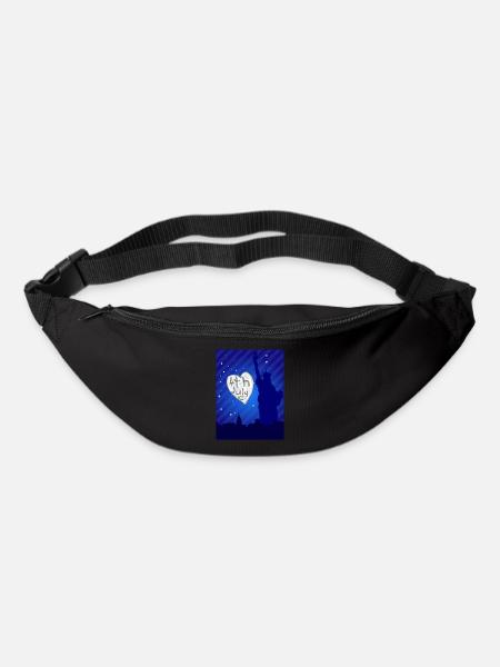 4 juillet Cœur - Sac banane - noir