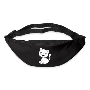 Lachendes süßes Kätzchen - Gürteltasche - Schwarz - Vorne