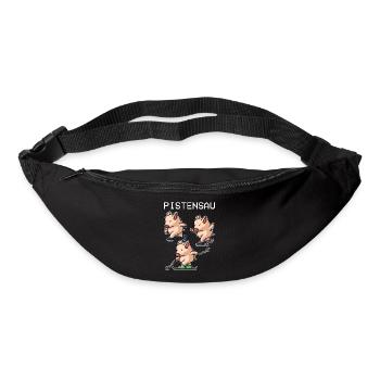 Pistensau Ski Schwein Wintersport Geschenk - Gürteltasche - Schwarz - Vorne