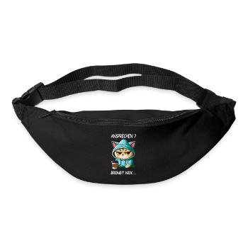 Ansprechen bringt nix. Kaffee Katzen Spruch Shirt - Gürteltasche - Schwarz - Vorne