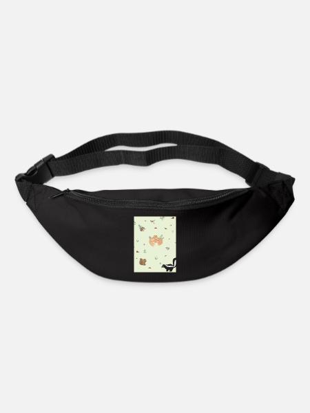 Animaux forêt - Sac banane - noir