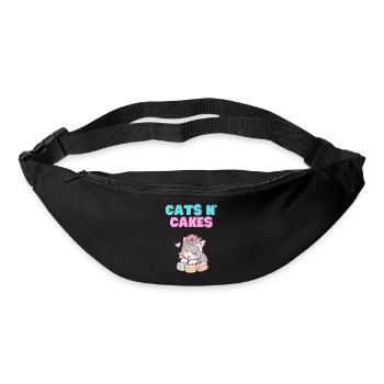 Chats et gâteaux - Sac banane - noir - Devant