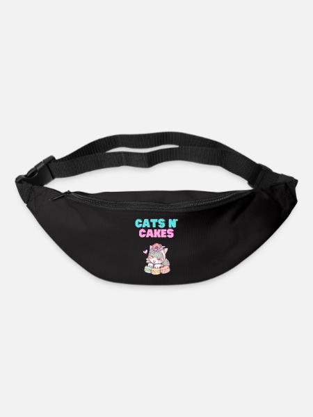 Katzen und Kuchen - Gürteltasche - Schwarz