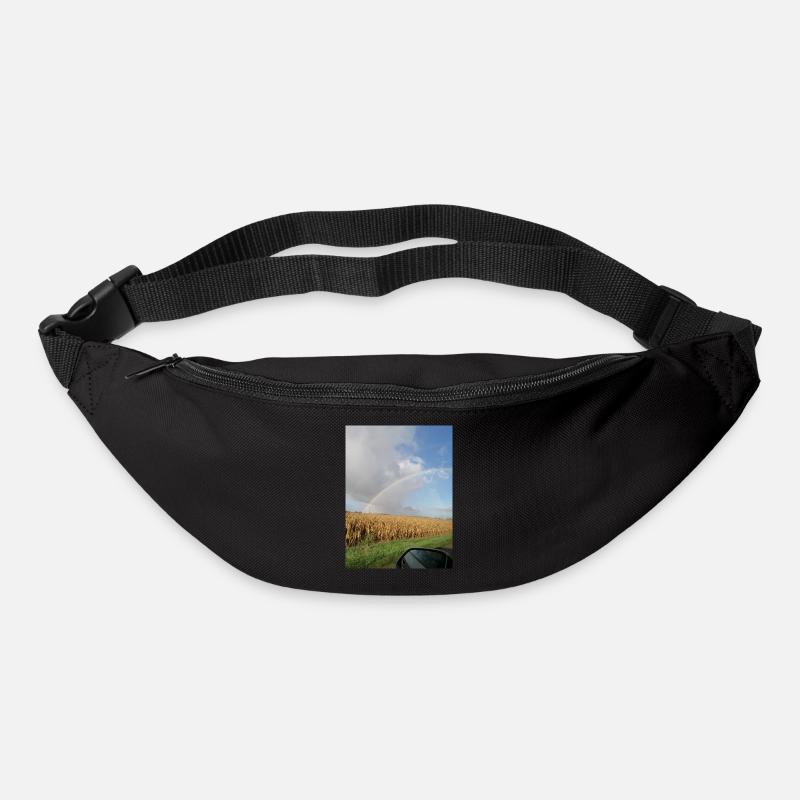 Rainbow on the road and wheat fields - Bum bag - black