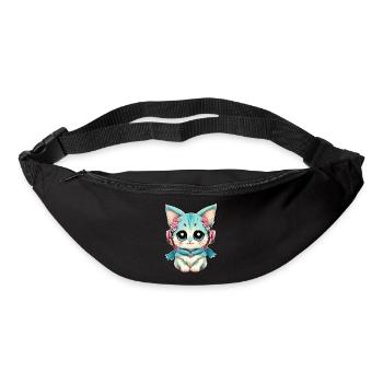 Süße Babykatze mit Blumen - Gürteltasche - Schwarz - Vorne