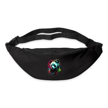 Ours panda abstrait - Sac banane - noir - Devant