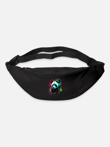 Abstrakter Pandabär - Gürteltasche - Schwarz