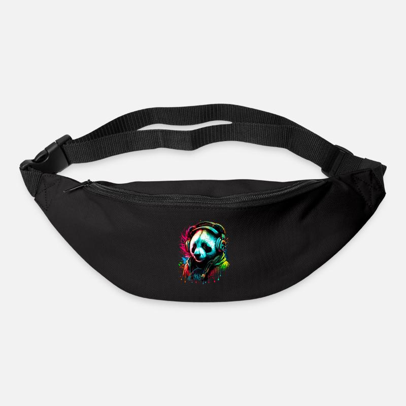 Abstrakter Pandabär - Gürteltasche - Schwarz