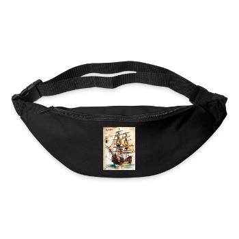 Piratenschiff #3 - Gürteltasche - Schwarz - Vorne