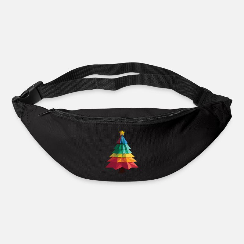Sapin de Noël en Low Poly - Sac banane - noir