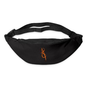Kunstvoller oranger S in Schnürchenschrift - Gürteltasche - Schwarz - Vorne