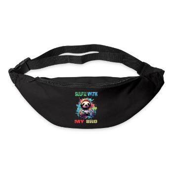 Witziges Gamer & Zocker Design mit Faultier - Gürteltasche - Schwarz - Vorne