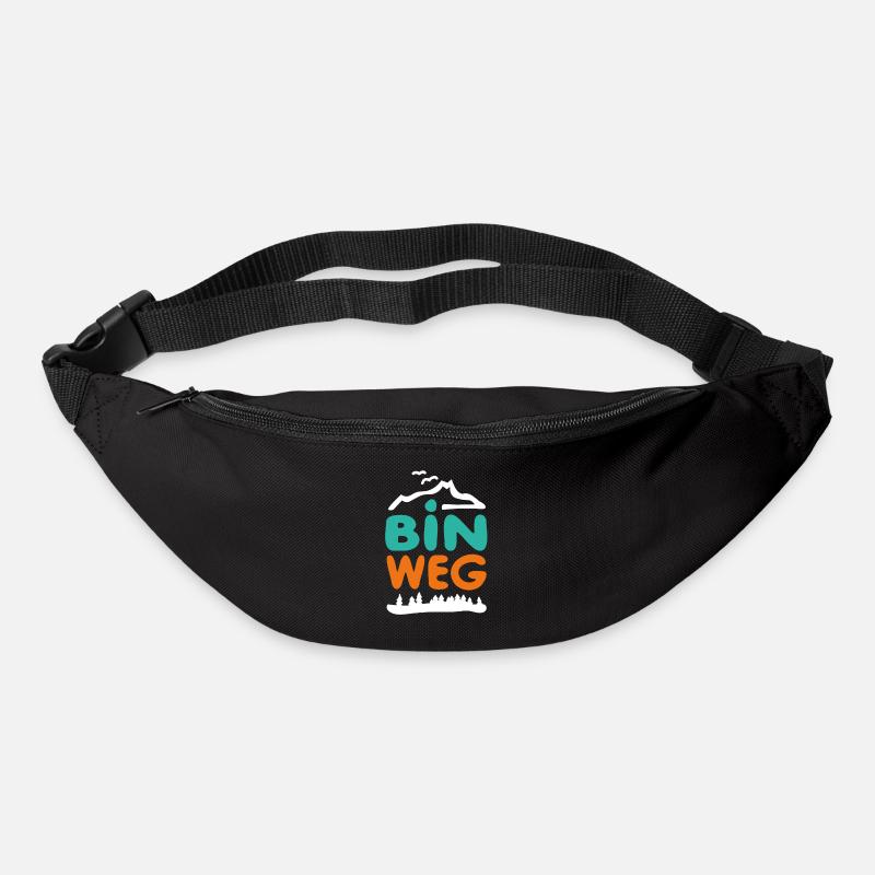Bin weg (weiss) - Gürteltasche - Schwarz