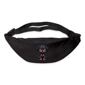 Digitale Illustration des niedlichen Dobermanns - Gürteltasche - Schwarz - Vorne