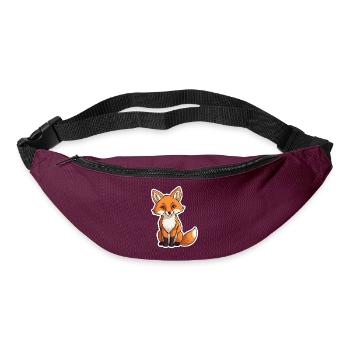 Fox Illustration - Bum bag - burgundy - Front