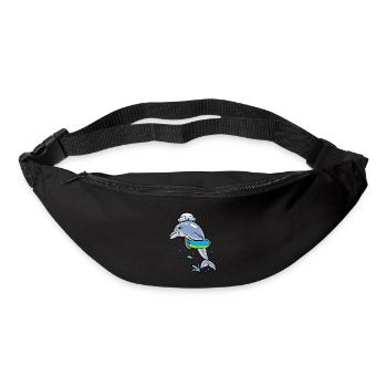 Delphin Schwimmer Seemann Schwimmring Ahoi Kapitän - Gürteltasche - Schwarz - Vorne