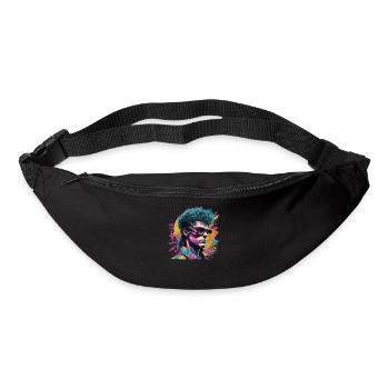 Retro Pop Art Portrait auf buntem Hintergrund - Gürteltasche - Schwarz - Vorne
