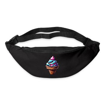 Crème glacée / Sorbet / Gelato / Été / Soleil - Sac banane - noir - Devant