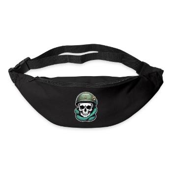 serpent squelette et tatouage - Sac banane - noir - Devant