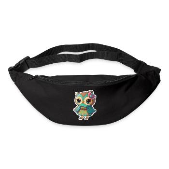 Cute Owl Kawaii Mascot - Bum bag - black - Front