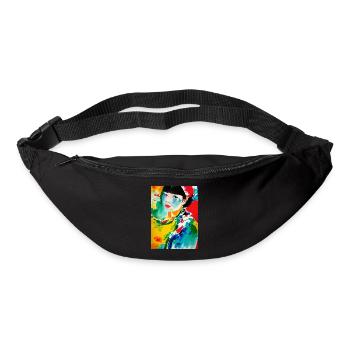 Coloré Art abstrait Femme japonaise Coloré - Sac banane - noir - Devant
