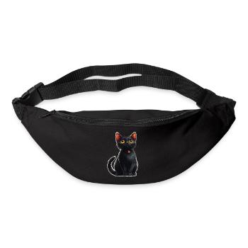 Chat noir - Sac banane - noir - Devant