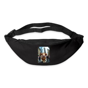 Funny Cow Selfie on a Busy City Street - Bum bag - black - Front