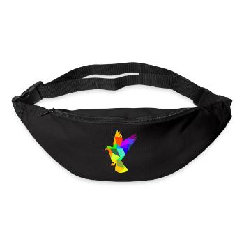 Taube Vogel Regenbogen Tiere Polygon - Gürteltasche - Schwarz - Vorne