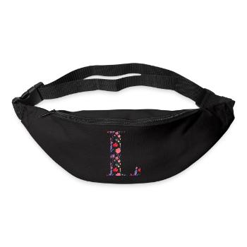 Personalized floral letter l - gift idea - Bum bag - black - Front