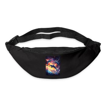 Dolphin Ocean Galaxy Space Space Dolphins - Bum bag - black - Front