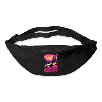 Neon City Car Chase Illustration - Bum bag - black - Front