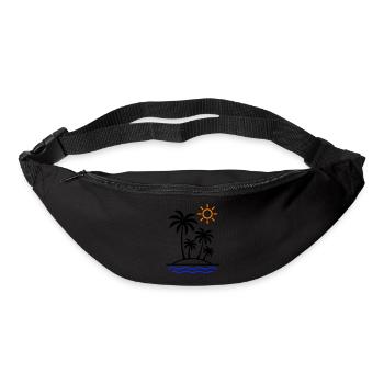 Palmiers d’été de l’île - Sac banane - noir - Devant
