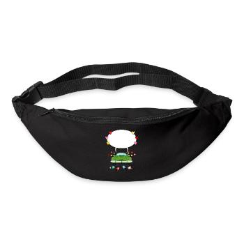 Hochzeitsauto mit Sprechblase in Grün - Gürteltasche - Schwarz - Vorne